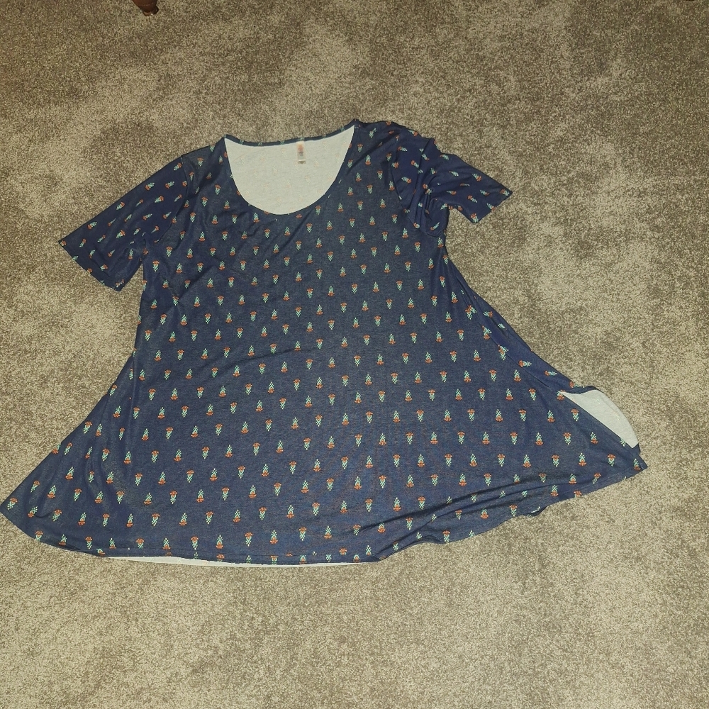 LuLaRoe Blue Patterned Women's Top**